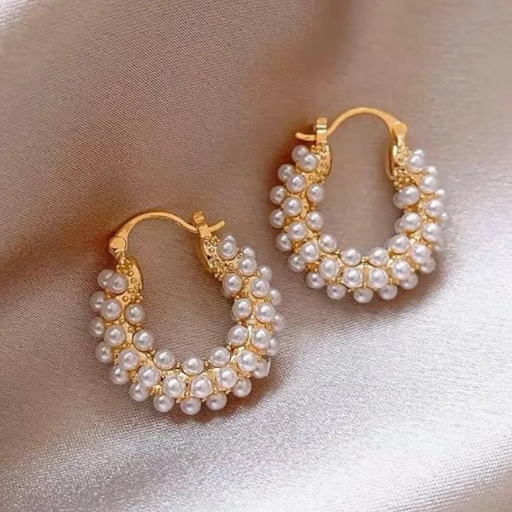 Gold Plated Pearl Earrings